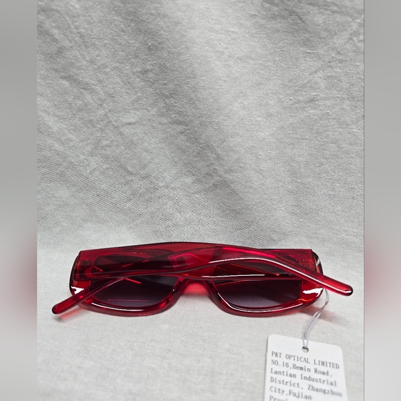 P&T Optical Red Retro Fashion Y2K Sunglasses - New - Picture 3 of 7